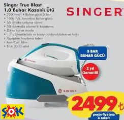 SİNGER TRUE BLAST 1.0 BUHAR KAZANLI ÜTÜ SİNGER TRUE BLAST 1.0 BUHAR KAZANLI ÜTÜ